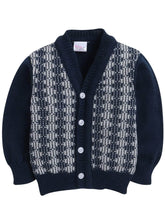 Little Angels Little Angels Sweater Set Baby Wool Full Sleeves V-Neck Textured Navy 3-Piece Set Sweater Sets Checkmate Cozy Knitwear Trio